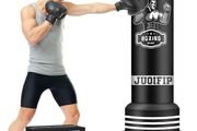 Freestanding Punching Bags for Adults - 175cm Heavy Punching Bag with Stand - Men Standing Boxing Bag Inflatable Kickboxing Bag for Training MMA Muay Thai Fitness