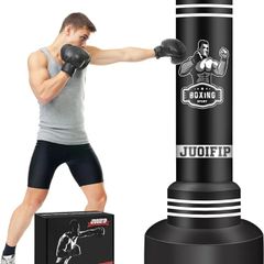 Freestanding Punching Bags for Adults - 175cm Heavy Punching Bag with Stand - Men Standing Boxing Bag Inflatable Kickboxing Bag for Training MMA Muay Thai Fitness