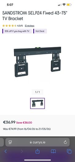 Sandstrom tv wall mount