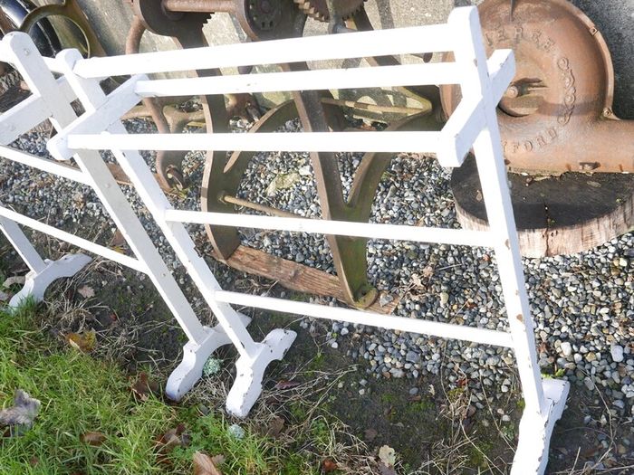 Vintage 19th Century White Painted Mahogany Towel Stand, C1880 (30 each)