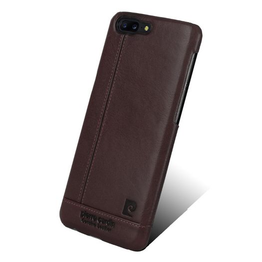 Pierre Cardin Genuine Leather Cover Hard Back Case For One Plus 5