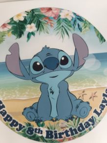 Personalised stitch edible cake topper 7'