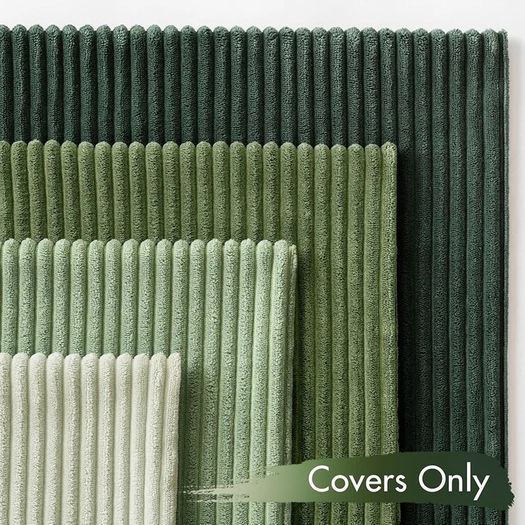 Cushion Covers Soft Decorative Square Throw Pillow Covers Cushion Soft Pillowcase Striped Pack of four for Home decor Sofa 45cm x 45cm,18x18 Inches Forest Green Series