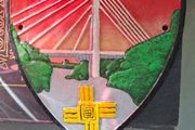 Heavy Cast Iron GAA Crest for Louth, including the Mary McAleese Boyne Cable Bridge and the St. Brigid's Cross, postage available or collection
