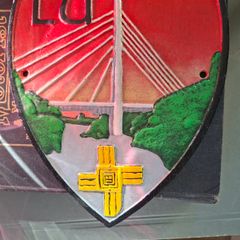Heavy Cast Iron GAA Crest for Louth, including the Mary McAleese Boyne Cable Bridge and the St. Brigid's Cross, postage available or collection