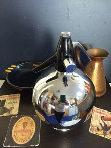 Amazing Vintage Retro Funky Kitsch Globe Shaped Soda Syphon in Chrome - Perfect for a Man Cave or Home Bar