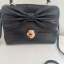 RED V Valentino genuine black leather crossbody bag with large bow and pink interior lining Image 5