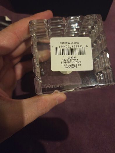 Waterford Crystal Cube Paperweight