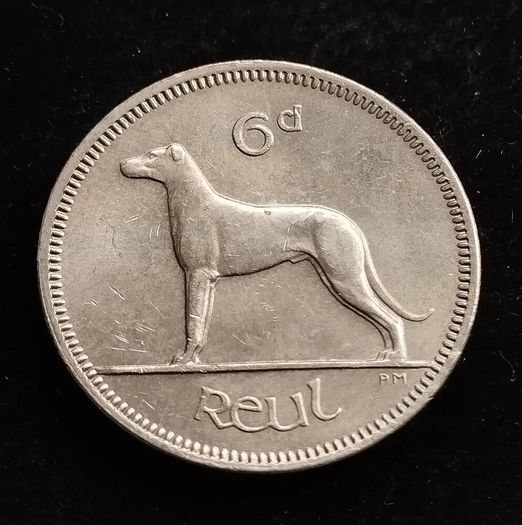Ireland - 1968 - 6 Pence - Wolfhound - KM.13a - High Grade      [366]