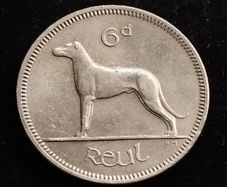 Ireland - 1968 - 6 Pence - Wolfhound - KM.13a - High Grade      [366]