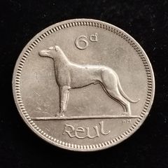 Ireland - 1968 - 6 Pence - Wolfhound - KM.13a - High Grade      [366]