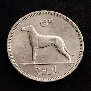 Ireland - 1968 - 6 Pence - Wolfhound - KM.13a - High Grade      [366]