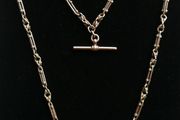 Victorian  heavy real 9 Carat Gold Albert or Necklace Chain with T-Bar length 20" - 24,3g