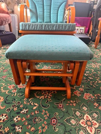 Teal Glider Rocking Chair - Nursery / Nursing / Armchair