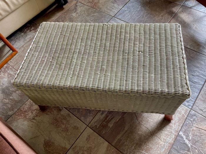 Sturdy Versatile Rattan and Bamboo Low Bench