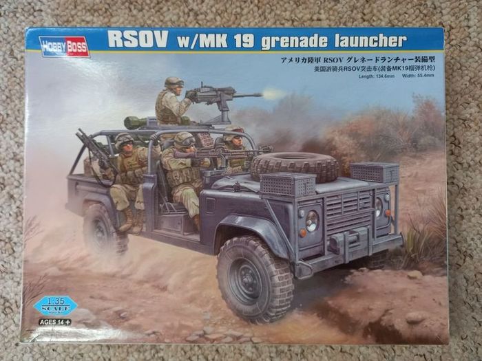 Hobby Boss 1/35 Ranger Special Operations Vehicle RSOV with Mk 19 Grenade Launcher US Army Land Rover Defender Airfix Revell Trumpeter