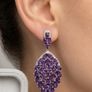 Silver Harry Ivens Exquisite Amethyst & Zircon Drop Earrings Image 3