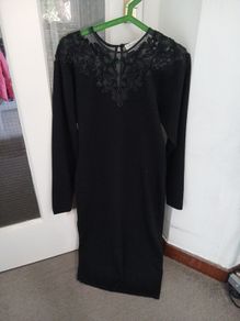 Beautiful cocktail black dress plus white jacket