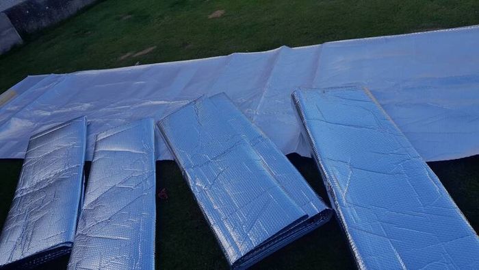 Sheets of Reflective foil.