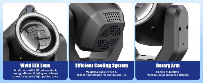 Mini 30W Spot Beam Moving Head Light LED 4IN1 RGBW Effect Strobe Stage Light DMX Sound Activated DJ Disco Bar Party Light