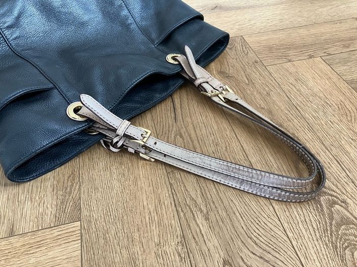 Mk tote black leather bag