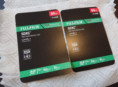 Two 64GB Fujifilm SD Cards
