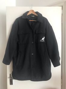 KANGOL Dark Grey Chunky Shacket Coat
