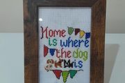 Home is where the dog is cross stitch picture