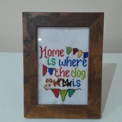 Home is where the dog is cross stitch picture