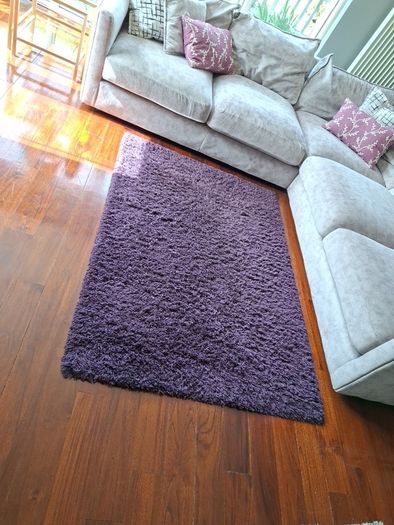 Dark Purple Shaggy Rug (120x170cm) - Very Good Condition