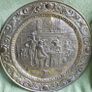 Vintage Large Brass Embossed Gaming Scene, diameter 25" Image 7