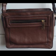 M&S Autograph Mid-Brown Genuine Leather Crossbody Bag