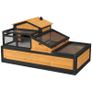 Wooden Tortoise House with Balcony, Tray, Roof, for Indoor and Outdoor, Yellow Image 6
