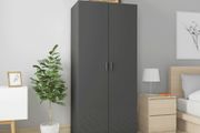 Wardrobe High Gloss Grey 80x52x180 cm Chipboard