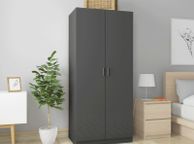 main image for ad Wardrobe High Gloss Grey 80x52x180 cm Chipboard
