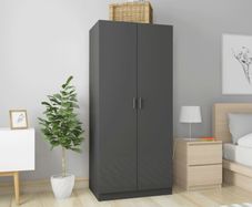 Wardrobe High Gloss Grey 80x52x180 cm Chipboard