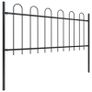 Garden Fence with Hoop Top Steel 17x0.8 m Black Image 2