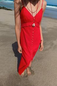 Zara Linen blend strappy midi Dress