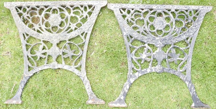 Antique Cast Iron Table Legs - Olde School Architectural Antiques (width 26" x height 25")