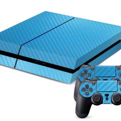 Blue Carbon Style Skin Vinyl Sticker for the PlayStation 4 Console PS4