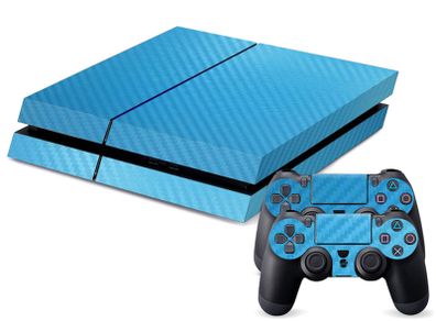 Blue Carbon Style Skin Vinyl Sticker for the PlayStation 4 Console PS4