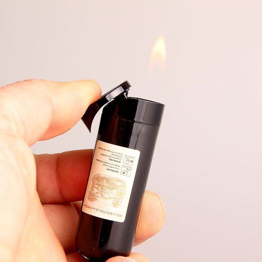 Wine Bottle Shape Refillable Butane Gas Cigarette Cigar Lighter Keychain Novelty