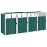 Quadruple Garbage Bin Shed Green 286x81x121 cm Steel Image 5