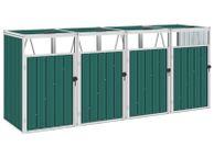 main image for ad Quadruple Garbage Bin Shed Green 286x81x121 cm Steel
