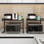 Extendable Microwave Oven Rack 2-Tier Heavy Load Microwave Shelf Image 2