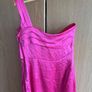 Jesire pink silk one shoulder knee length dress Image 4