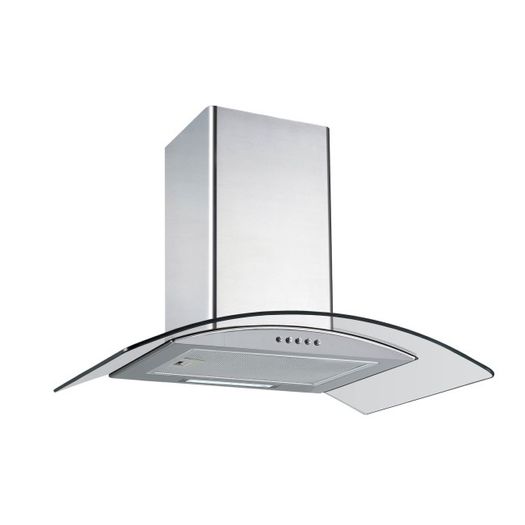 Cooker Hood 60cm Curved Glass and Stainless Steel