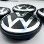 4x VW 70mm Black Chrome logo Volkswagen Touareg 7L6601149B alloy wheel centre caps cap Hub Cover 70 Image 5