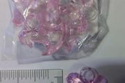 Pink acrylic rocking horse charms - pack of 6