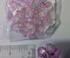 Pink acrylic rocking horse charms - pack of 6